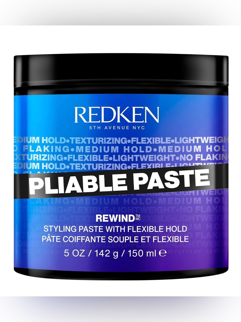 Redken PLIABLE PASTE Rewind Styling Paste with Flexible Hold - 5 oz Tub